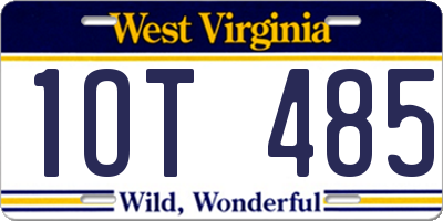 WV license plate 1OT485