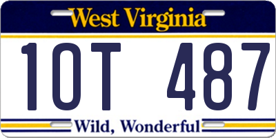 WV license plate 1OT487