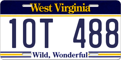 WV license plate 1OT488
