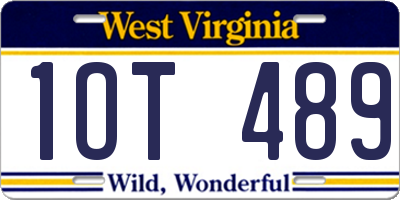 WV license plate 1OT489