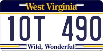 WV license plate 1OT490