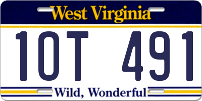 WV license plate 1OT491