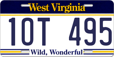 WV license plate 1OT495