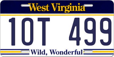 WV license plate 1OT499