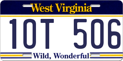 WV license plate 1OT506