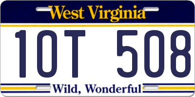 WV license plate 1OT508