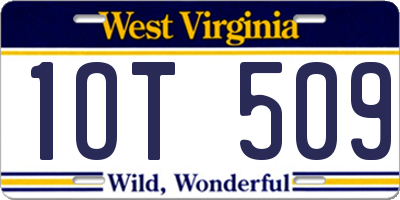 WV license plate 1OT509