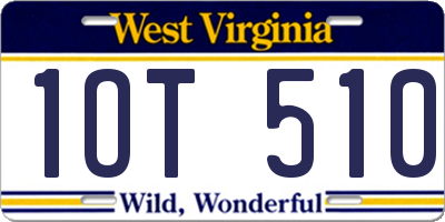WV license plate 1OT510