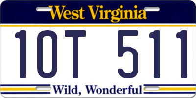 WV license plate 1OT511