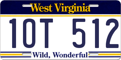 WV license plate 1OT512