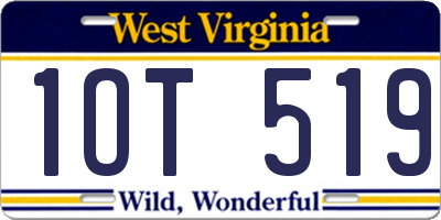 WV license plate 1OT519