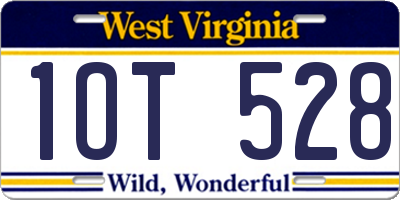 WV license plate 1OT528