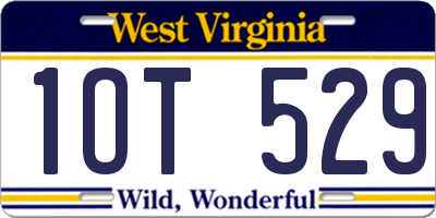 WV license plate 1OT529