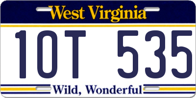 WV license plate 1OT535
