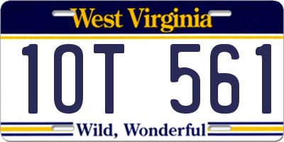 WV license plate 1OT561