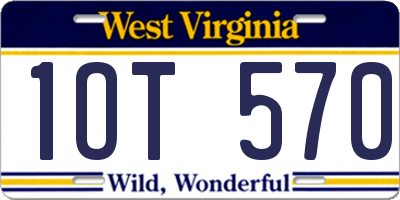 WV license plate 1OT570