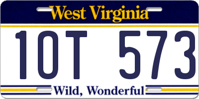 WV license plate 1OT573