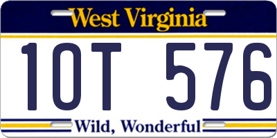 WV license plate 1OT576