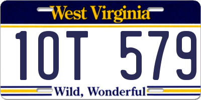 WV license plate 1OT579