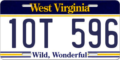WV license plate 1OT596