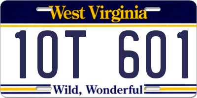 WV license plate 1OT601