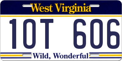 WV license plate 1OT606