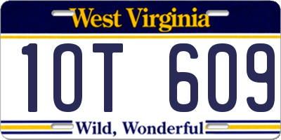 WV license plate 1OT609