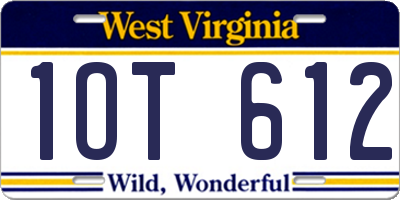 WV license plate 1OT612
