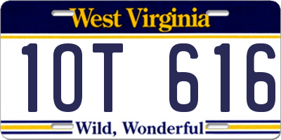 WV license plate 1OT616