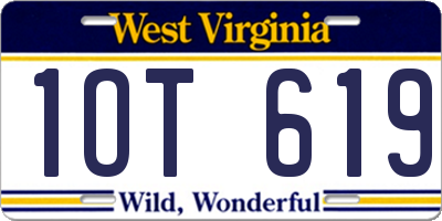 WV license plate 1OT619