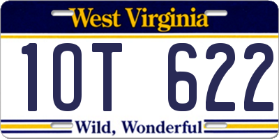 WV license plate 1OT622