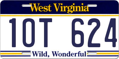 WV license plate 1OT624