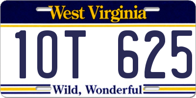 WV license plate 1OT625