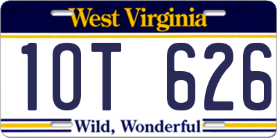 WV license plate 1OT626