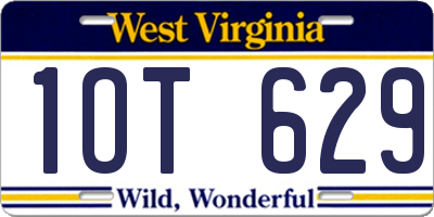 WV license plate 1OT629