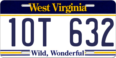 WV license plate 1OT632