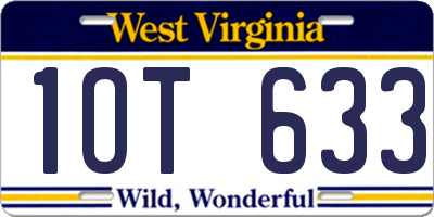 WV license plate 1OT633