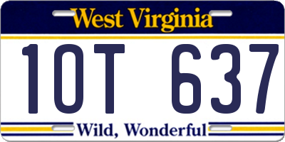 WV license plate 1OT637