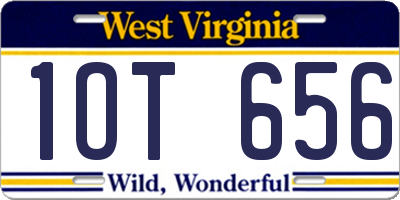 WV license plate 1OT656