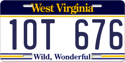 WV license plate 1OT676