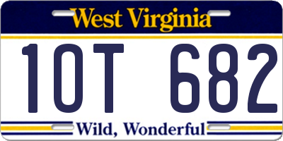 WV license plate 1OT682
