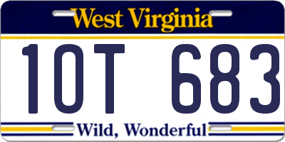 WV license plate 1OT683