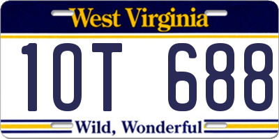 WV license plate 1OT688