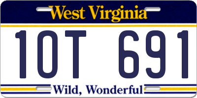 WV license plate 1OT691