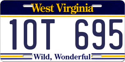 WV license plate 1OT695