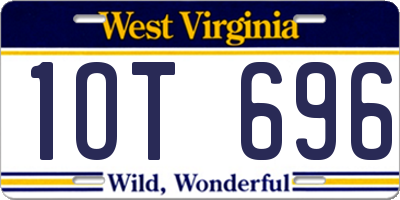 WV license plate 1OT696
