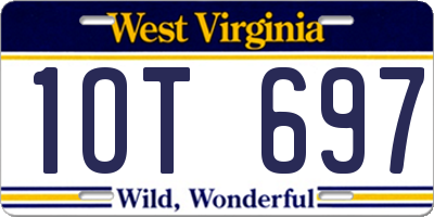 WV license plate 1OT697