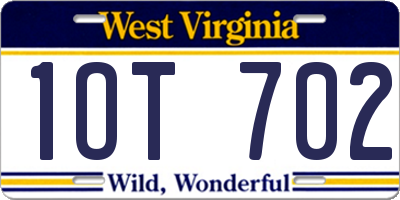 WV license plate 1OT702