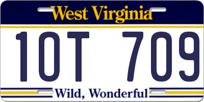 WV license plate 1OT709