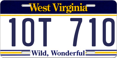 WV license plate 1OT710